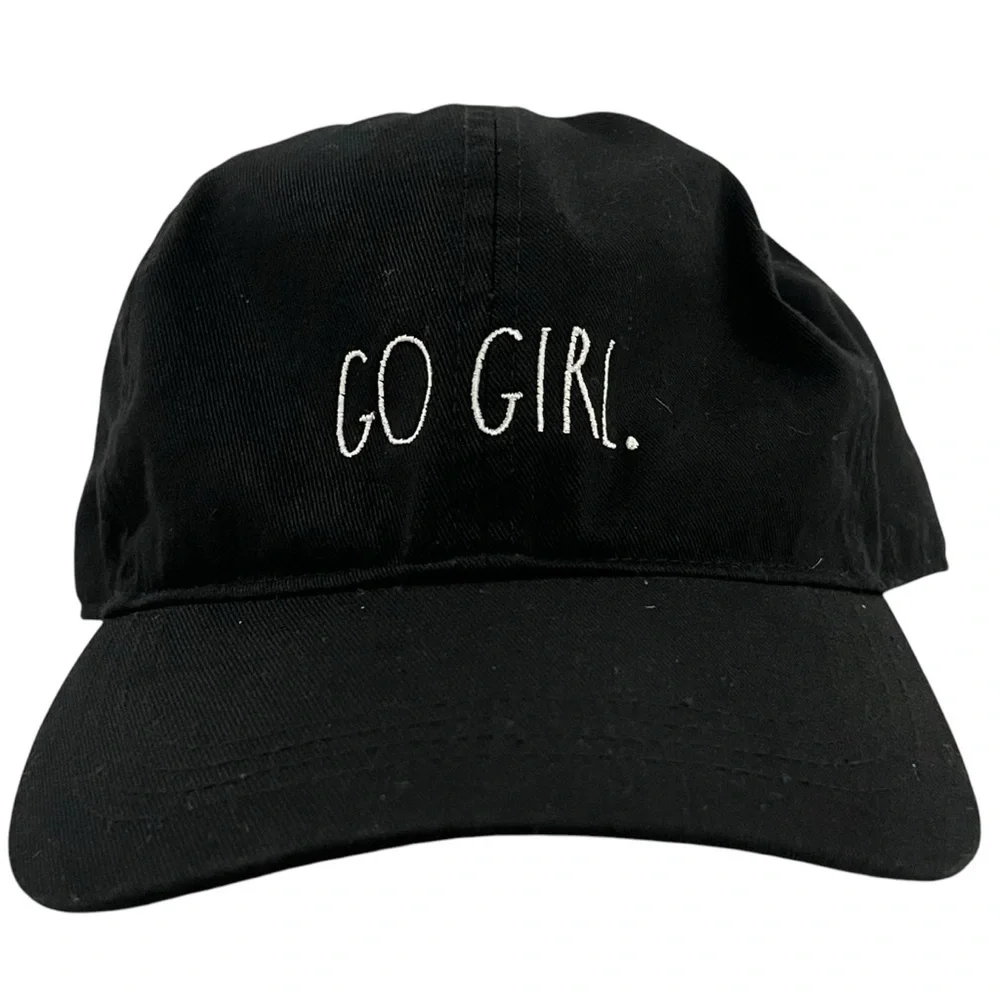 Rae Dunn's 'Go Girl' Adjustable Black Ball Cap